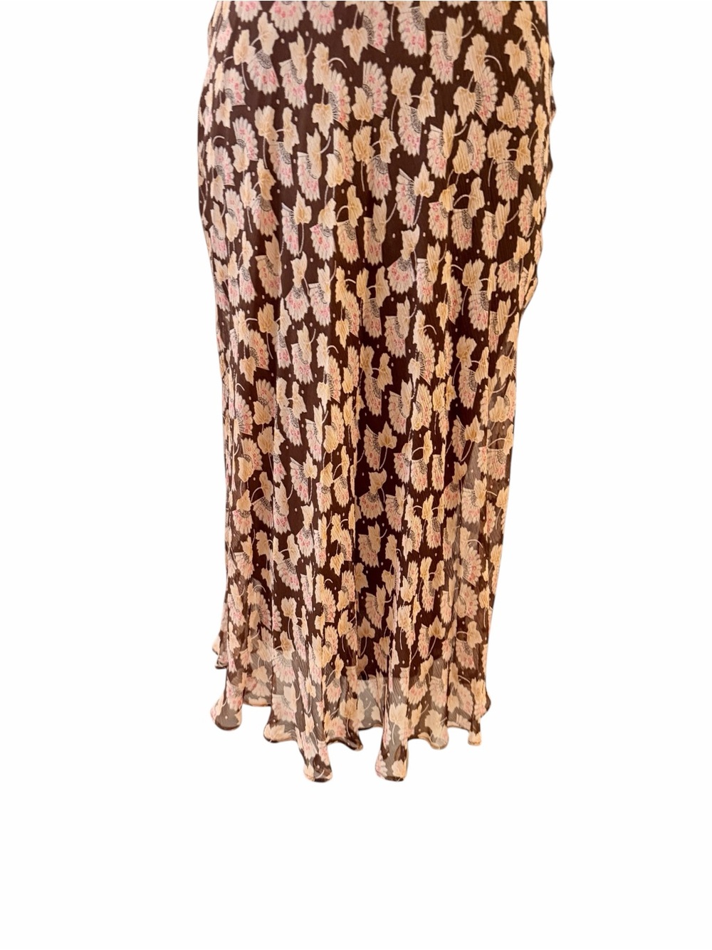DVF Diane Von Furstenberg 100% Silk Fan Pattern V-Neck Floral Midi Dress Sz 10 - Picture 6 of 13